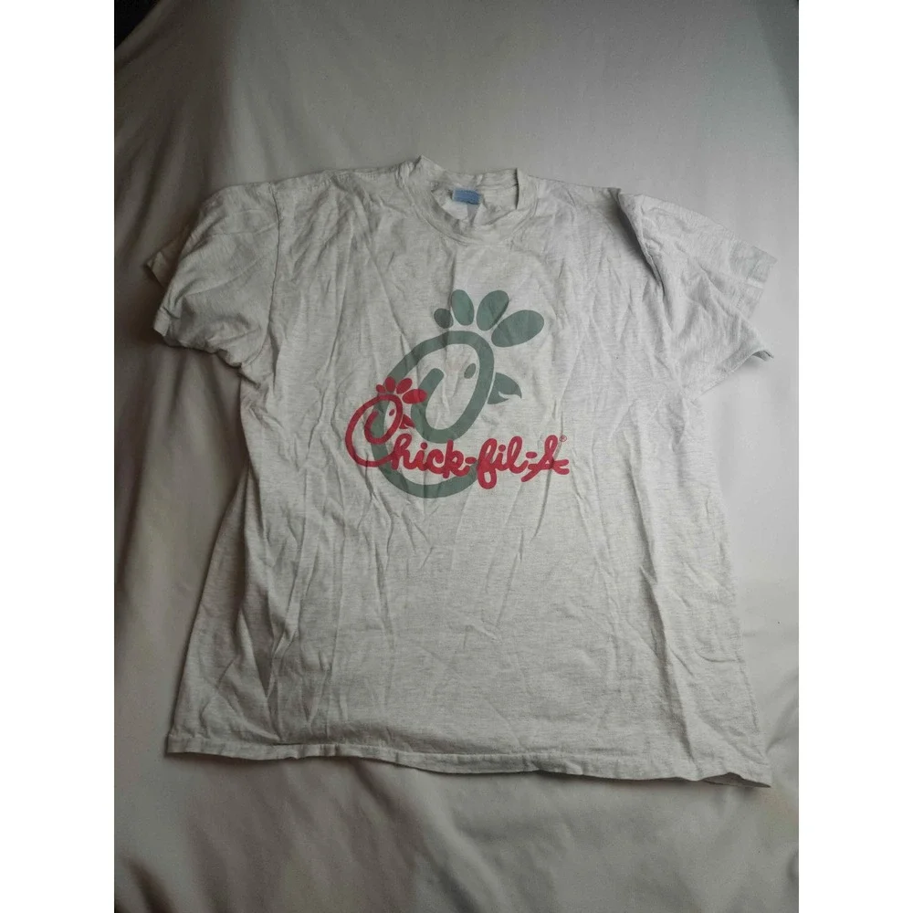 Vintage Chick-fil-A T-Shirt XL Grey Heather 90s Single Stitch Promo Graphic Tee